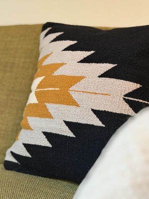 Desert Night Southwestern Geometric Throw Pillow Cover | Neutral Woven Boho Cushion | Modern Desert Home Decor