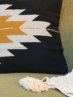 Desert Night Southwestern Geometric Throw Pillow Cover | Neutral Woven Boho Cushion | Modern Desert Home Decor