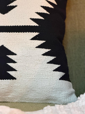 High Desert Cozy Woven Pillow — Warm Graphic Accent Cushion