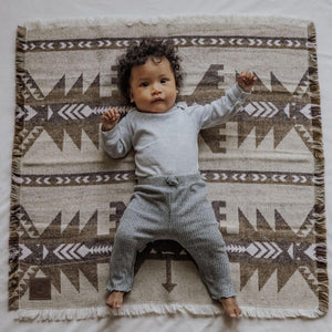 Aztec Baby Blanket | Wool Blend Geometric Car Seat Blanket