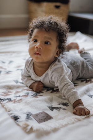 Aztec Baby Blanket | Wool Blend Stroller Blanket (30x30)