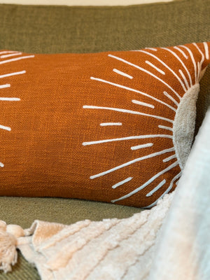 Southwestern Geometric Throw Pillow Cover | Neutral Woven Boho Cushion | Modern Desert Home Decor