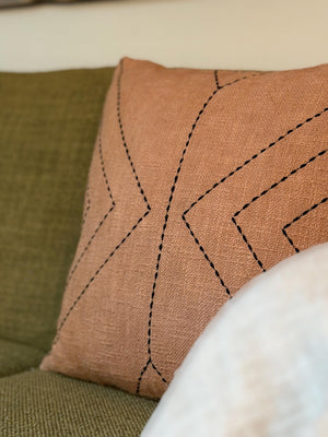Clay Ridge Southwestern Geometric Throw Pillow Cover | Neutral Woven Boho Cushion | Modern Desert Home Decor