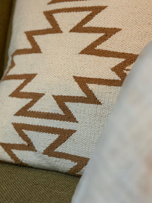 Canyon Path Southwestern Geometric Throw Pillow Cover | Neutral Woven Boho Cushion | Modern Desert Home Decor