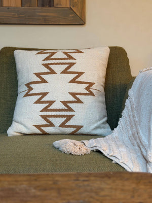 Canyon Path Southwestern Geometric Throw Pillow Cover | Neutral Woven Boho Cushion | Modern Desert Home Decor
