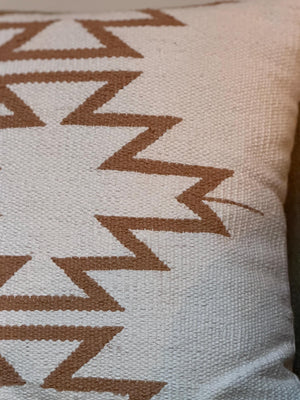 Canyon Path Southwestern Geometric Throw Pillow Cover | Neutral Woven Boho Cushion | Modern Desert Home Decor