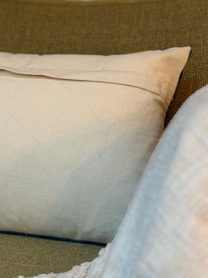 Indigo Tide Southwestern Geometric Throw Pillow Cover | Neutral Woven Boho Cushion | Modern Desert Home Decor