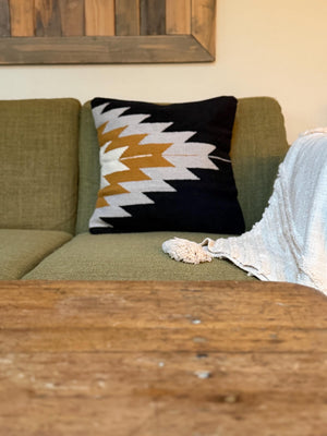 Desert Night Southwestern Geometric Throw Pillow Cover | Neutral Woven Boho Cushion | Modern Desert Home Decor