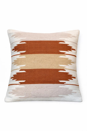 Southwestern Geometric Throw Pillow Cover | Neutral Woven Boho Cushion | Modern Desert Home Decor