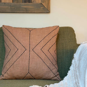 Clay Ridge Southwestern Geometric Throw Pillow Cover | Neutral Woven Boho Cushion | Modern Desert Home Decor