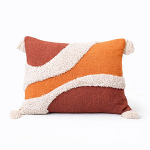 Evening Shore Cozy Woven Pillow | Warm Graphic Accent Cushion