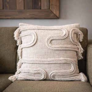 Seabraid Cozy Woven Pillow — Warm Graphic Accent Cushion