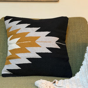 Desert Night Southwestern Geometric Throw Pillow Cover | Neutral Woven Boho Cushion | Modern Desert Home Decor