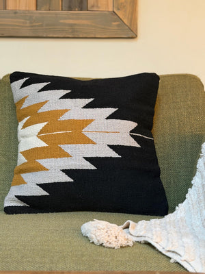 Desert Night Southwestern Geometric Throw Pillow Cover | Neutral Woven Boho Cushion | Modern Desert Home Decor
